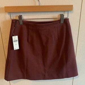 Maeve by Anthropologie Slim Front-Slit Micro Mini Brown XXS Brand New with Tags